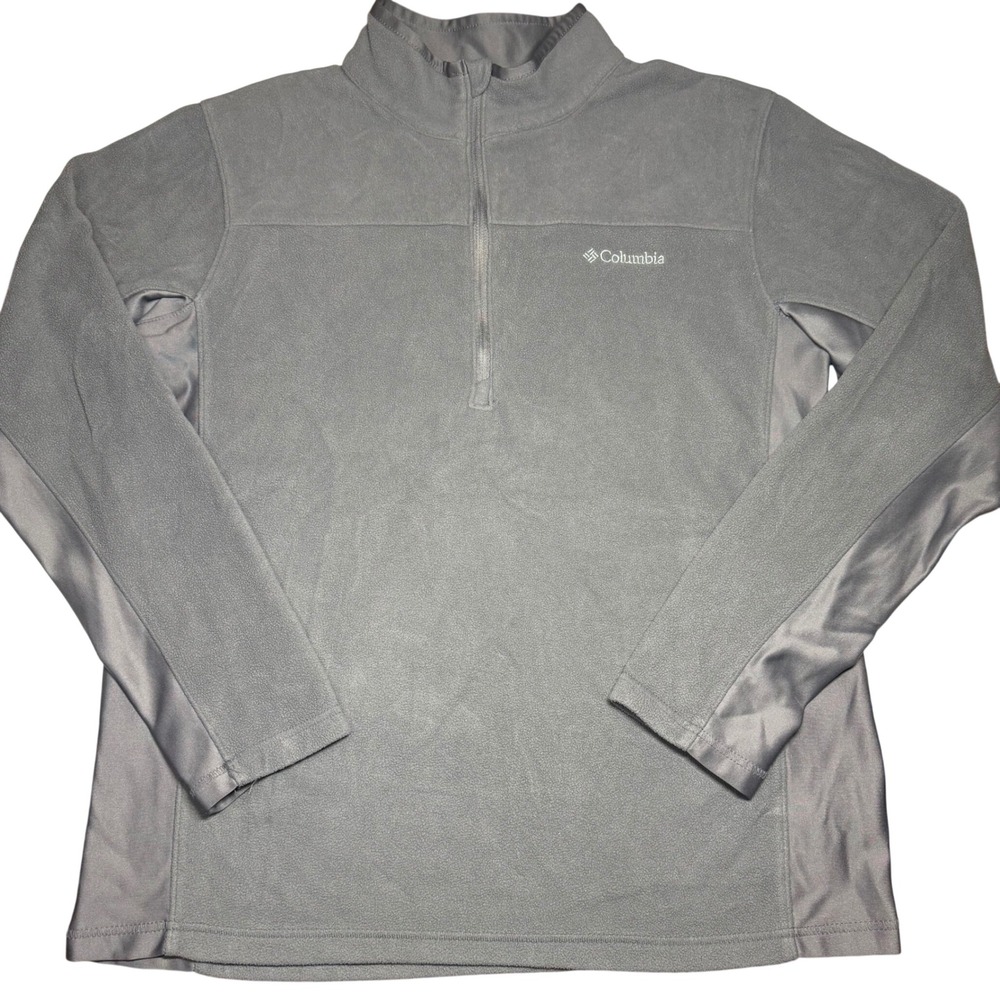 Columbia Mens Gray Quarter Zip Fleece Pullover Hybrid Active Top XO0371 Size L